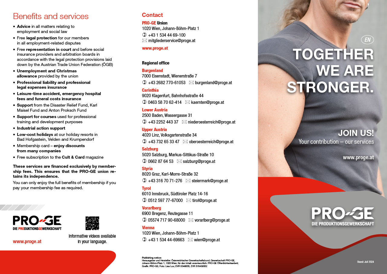 "Together we are stronger" leaflet